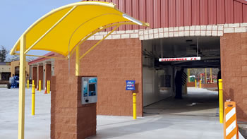 carwash, kiosk, shade structure