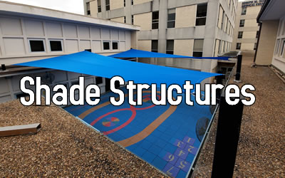 shade structures, playground, pool, shades, canopies, sails, entry, walkways, parking, kiosk